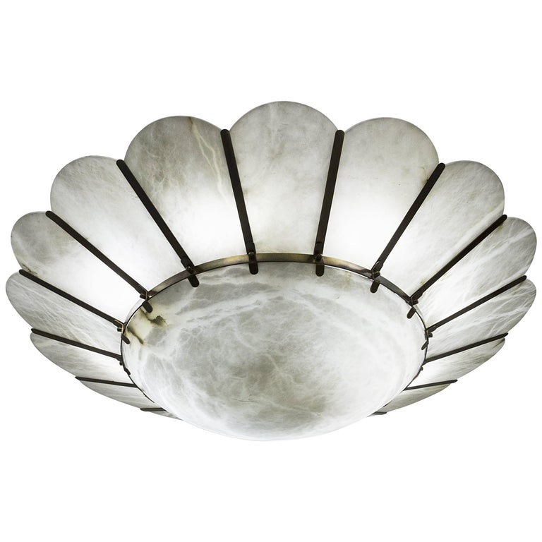 Luster, Burnished Brass and Alabaster, circa 1960, Italy For Sale at 1stDibs