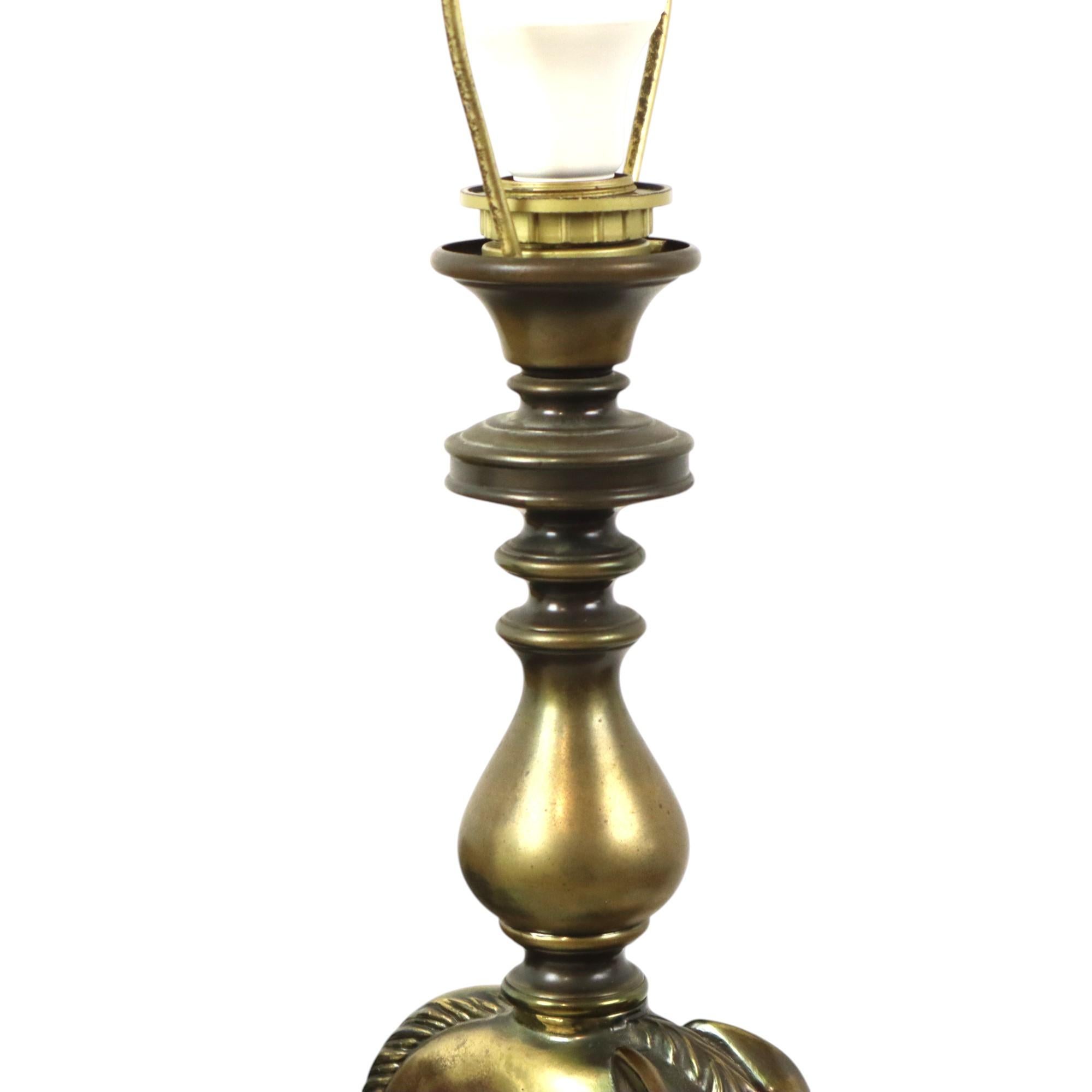 Lusterie Deknudt Vintage Pferdkopf-Tischlampe XL Messing im Angebot 7