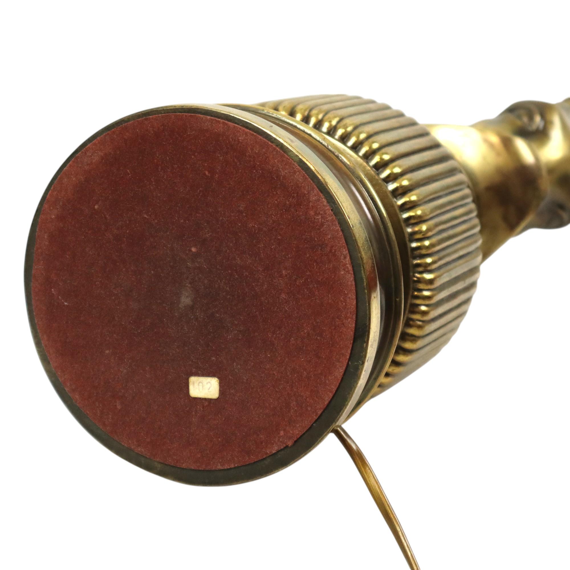 Lusterie Deknudt Vintage Pferdkopf-Tischlampe XL Messing im Angebot 10