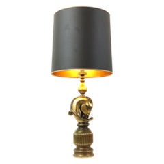Lusterie Deknudt Vintage Horse Head Table Lamp XL Brass