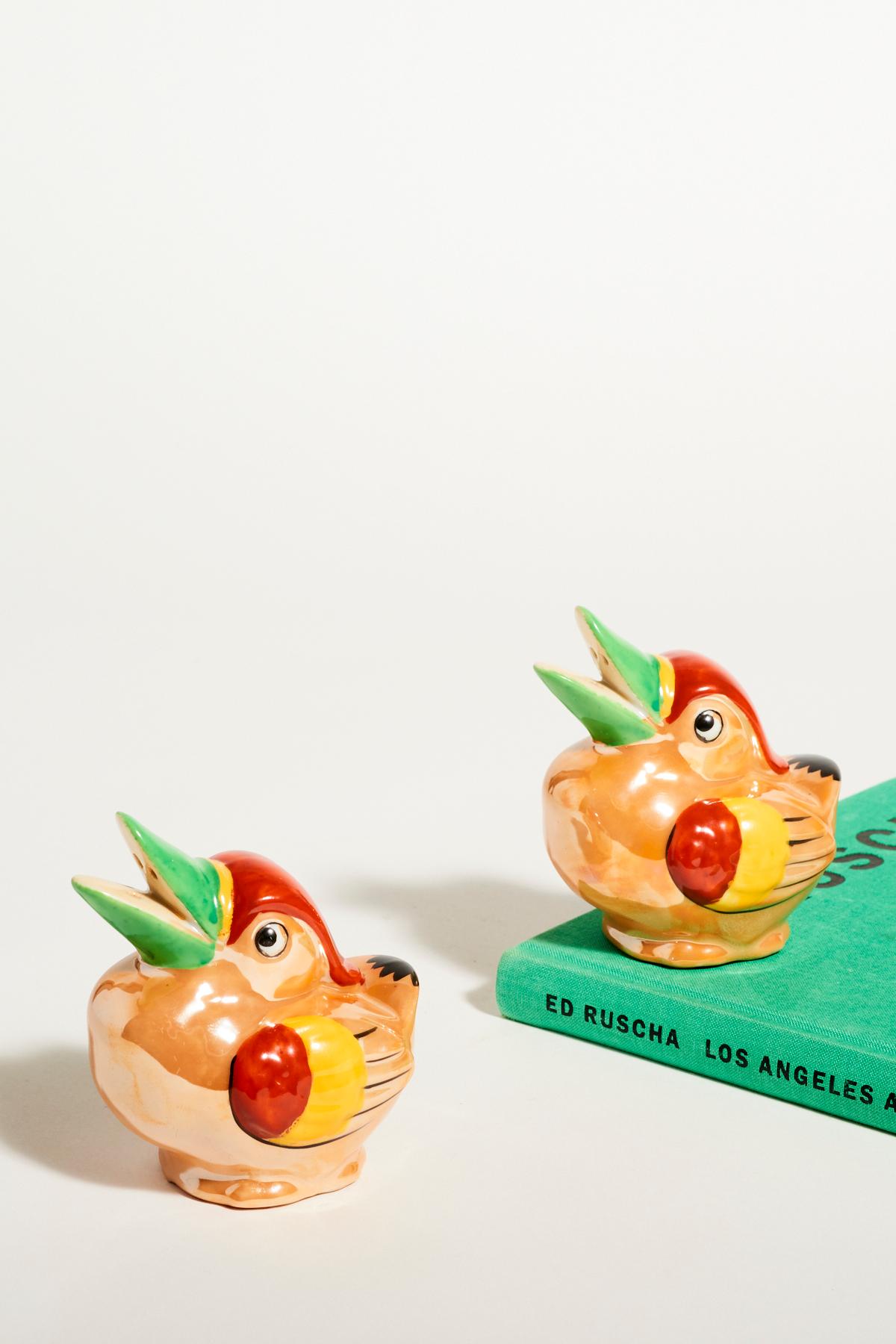 Japanese Lusterware Bird Salt and Pepper Shakers