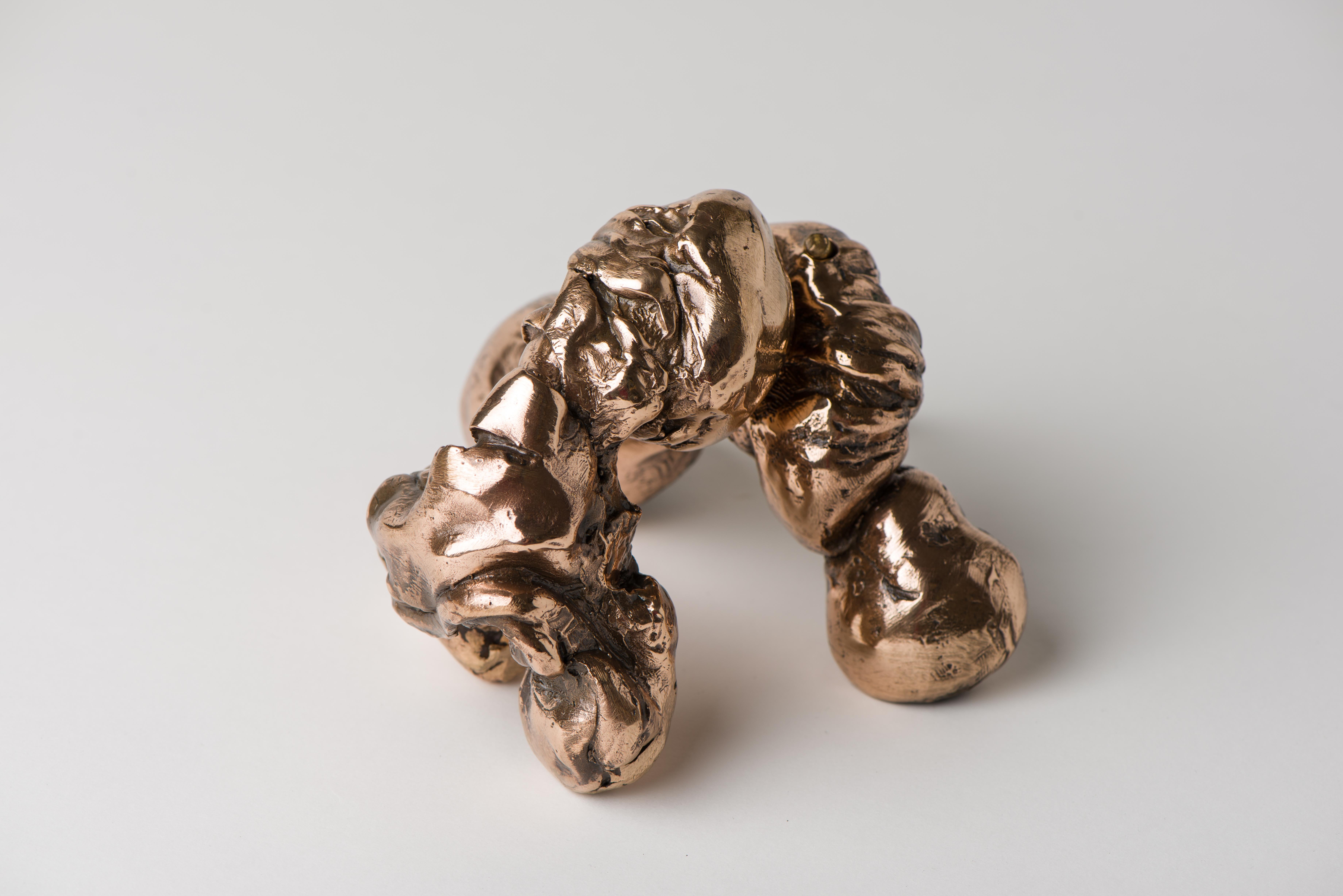 Modern Lustful, contemporary abstract sculpure in cast bronze, polished For Sale