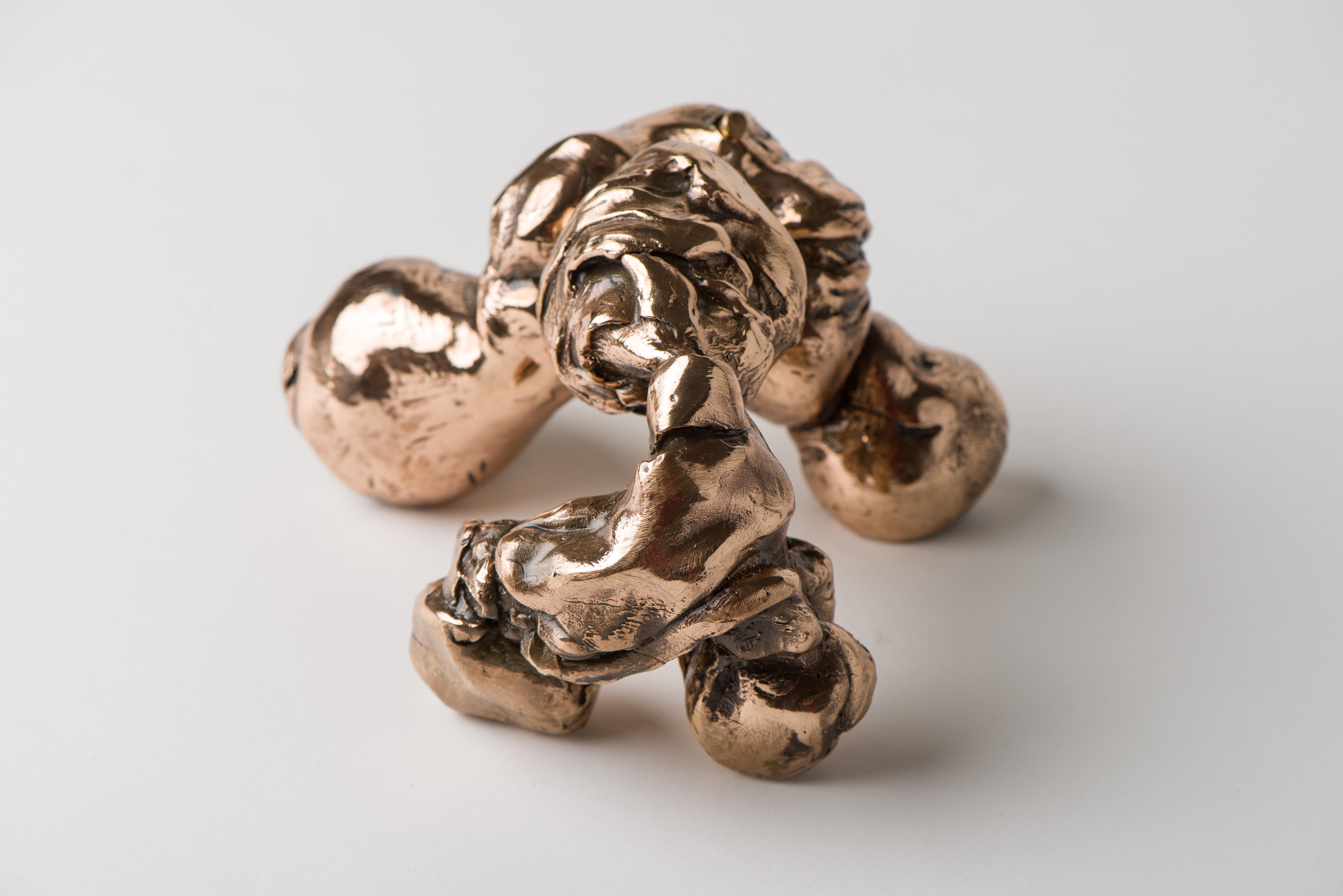 Italian Lustful, contemporary abstract sculpure in cast bronze, polished For Sale