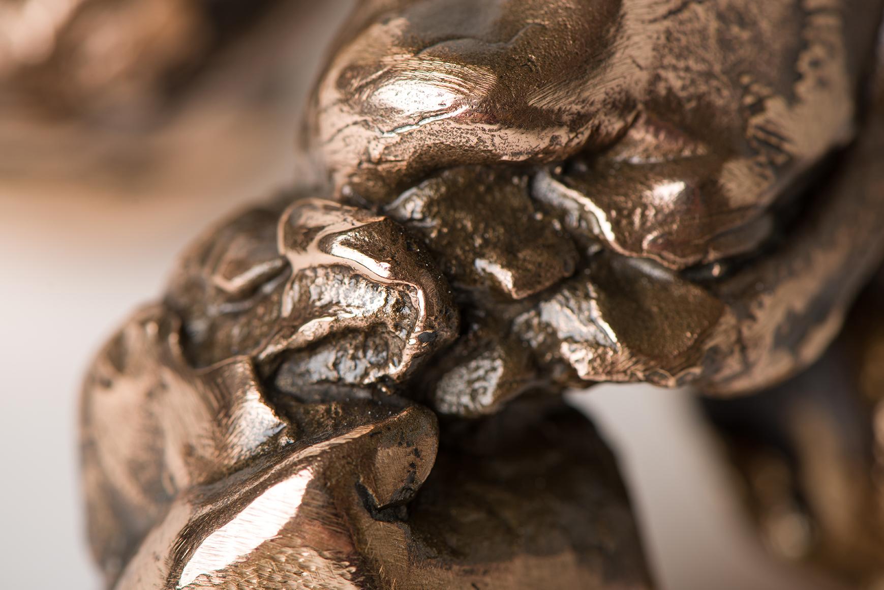 Cast Lustful, contemporary abstract sculpure in cast bronze, polished For Sale