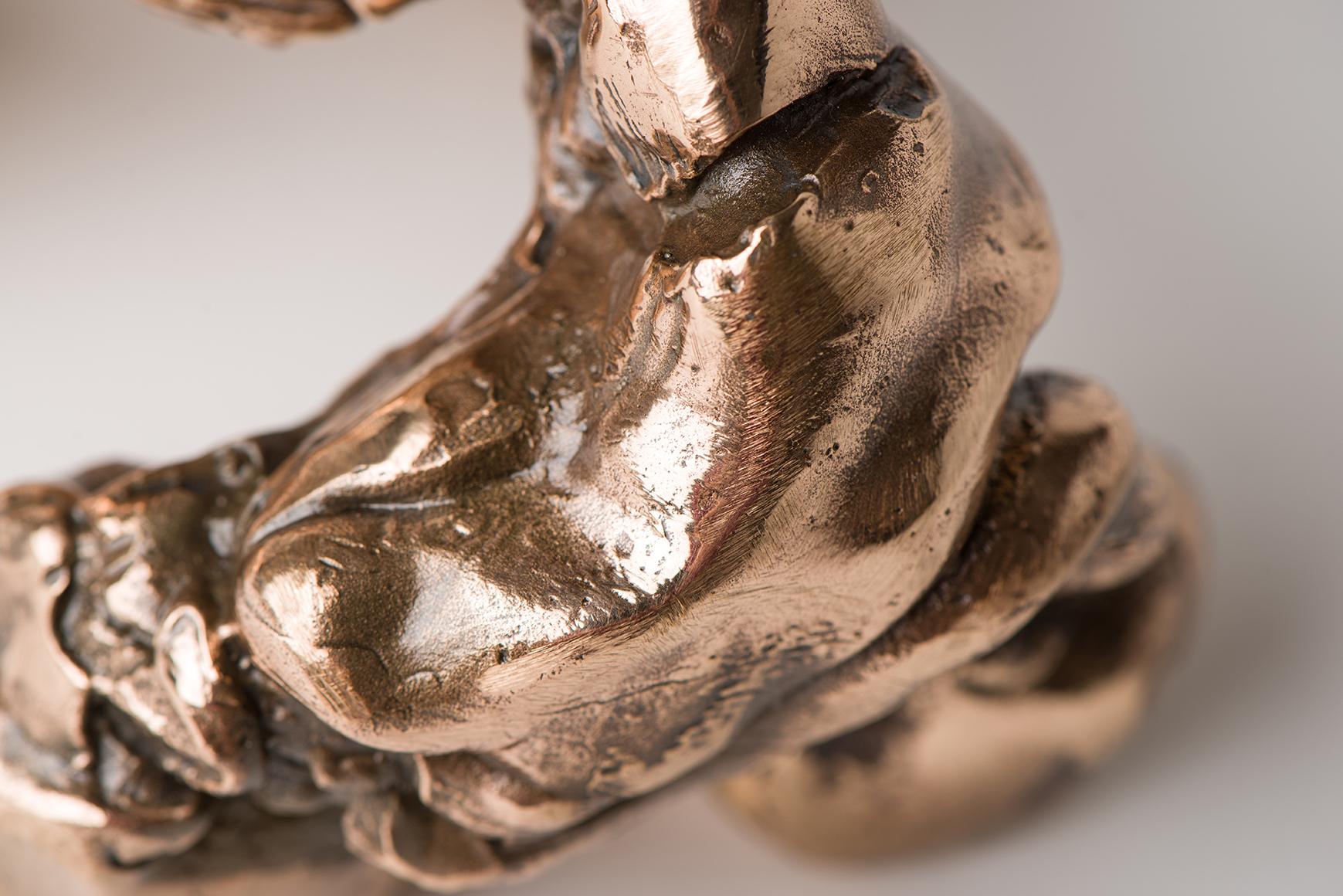 Contemporary Lustful, contemporary abstract sculpure in cast bronze, polished For Sale
