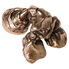 Lustful, contemporary abstract sculpure in cast bronze, polished
