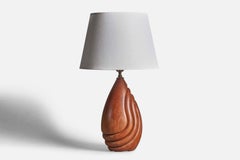 Lustig, Freeform Table Lamp, Cherry, Brass, USA, 1980