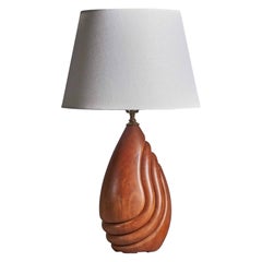 Lustig, Lámpara de mesa Freeform, Cerezo, Latón, EE.UU., 1980