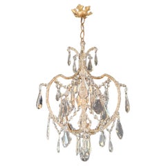 Lustré A Cage Chandelier Crystal Ceiling Antique Art Deco