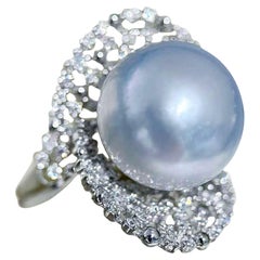 【Lustre Arc】Aurora Bloom Südsee Perle Diamant Filigraner Ring