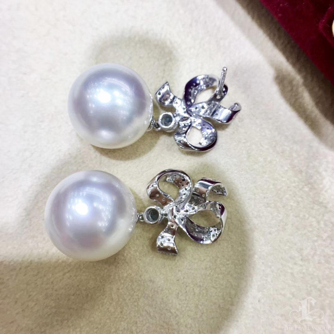 【Lustre Arc】Aurora Bogen Südsee Perle & Diamant Topas Ohrringe im Angebot 4