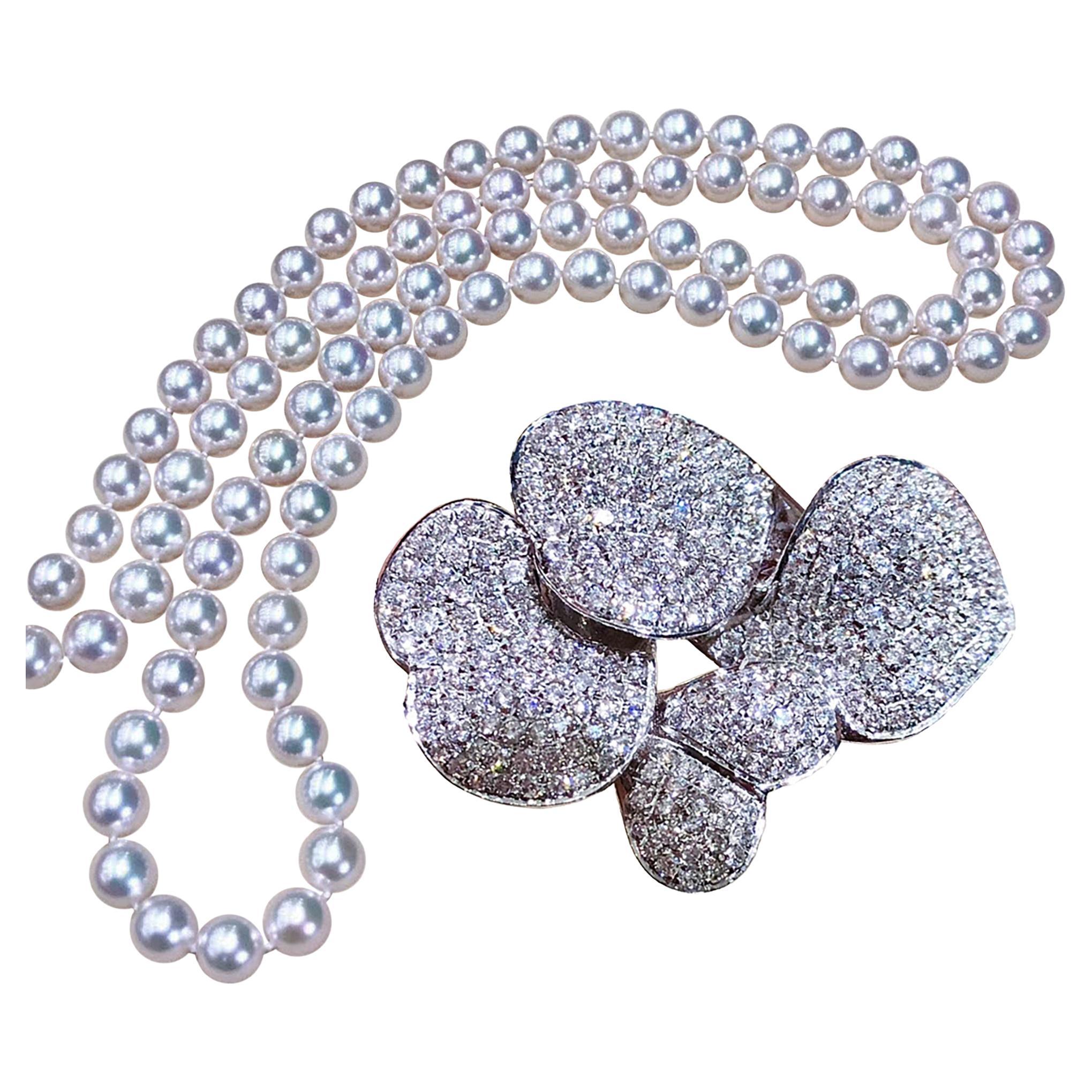 【Lustre Arc】Bloom-Heart Aurora AAA Akoya Pearl Diamond Convertible Necklace