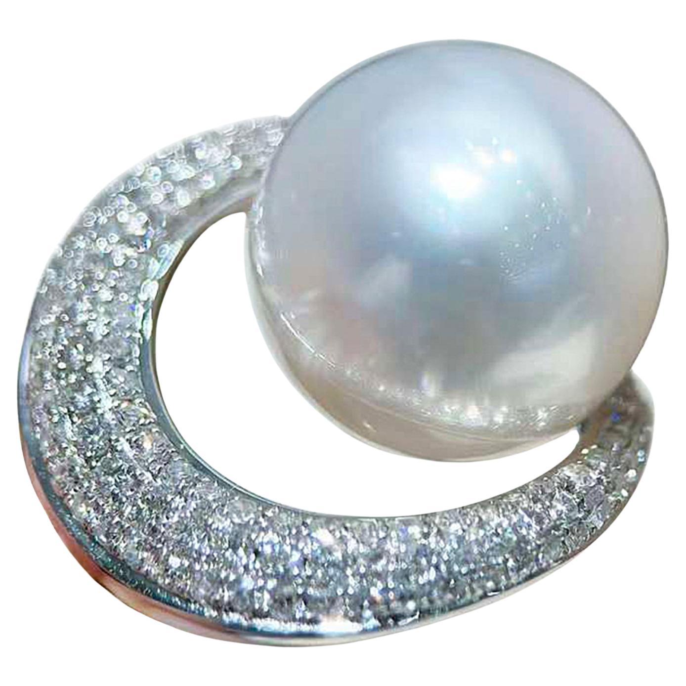 【Lustre Arc】Celestial Curve Aurora 12-13mm South Sea Pearl Ring