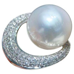 Anello di perle dei mari del sud da 12 a 13 mm con arco di lucentezza
