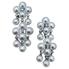 Orecchini a cerchio Aurora Baby Akoya con perle e diamanti