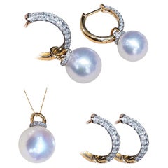 Arco di lucentezza】 Gioielli convertibili 3 in 1 con perle Aurora Akoya e diamanti