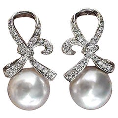 【Lustre Arc】Graceful Knot Aurora South Sea Pearl Earrings