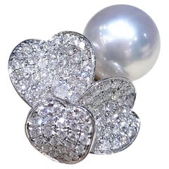 【Lustre Arc】Heart-Clover Aurora South Sea Pearl Diamond Ring
