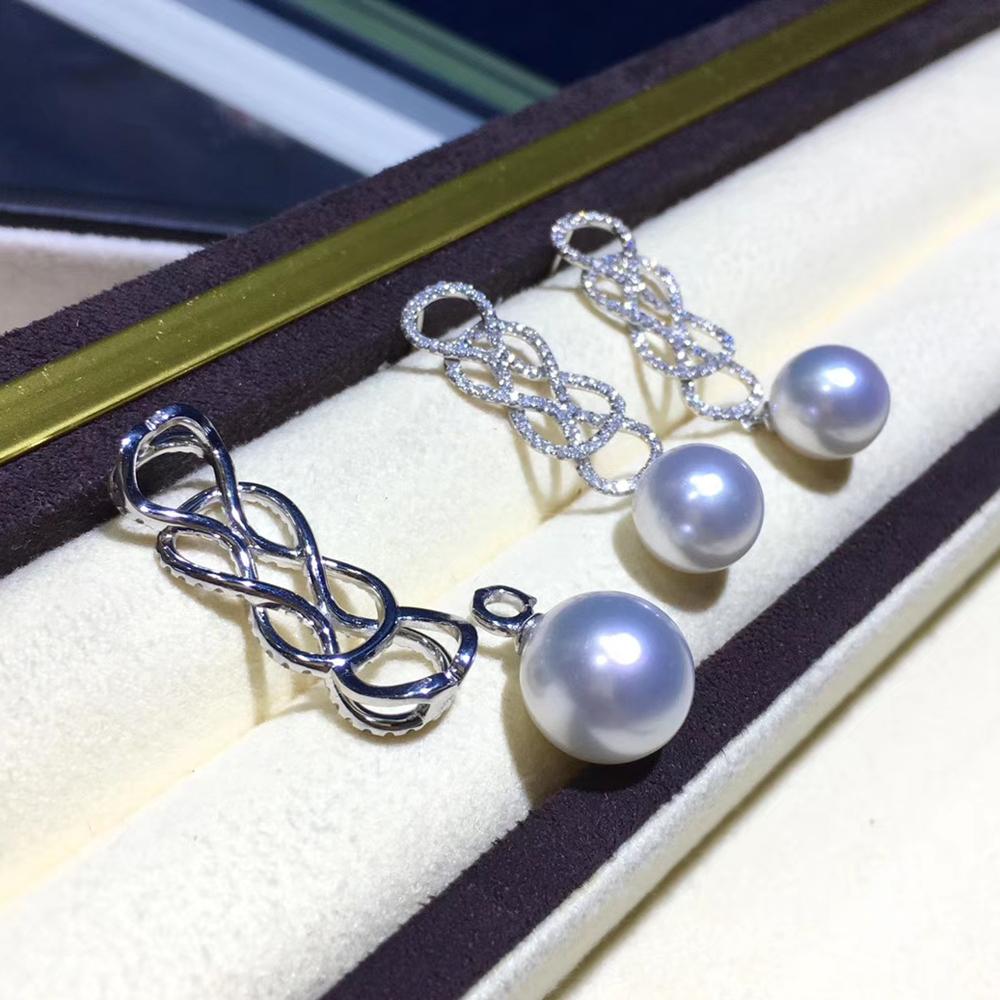 【Lustre Arc】Infinity Motif South Sea Pearl & Diamond White Gold Set For Sale 2