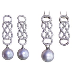 【Lustre Arc】Infinity Motif South Sea Pearl & Diamond White Gold Set