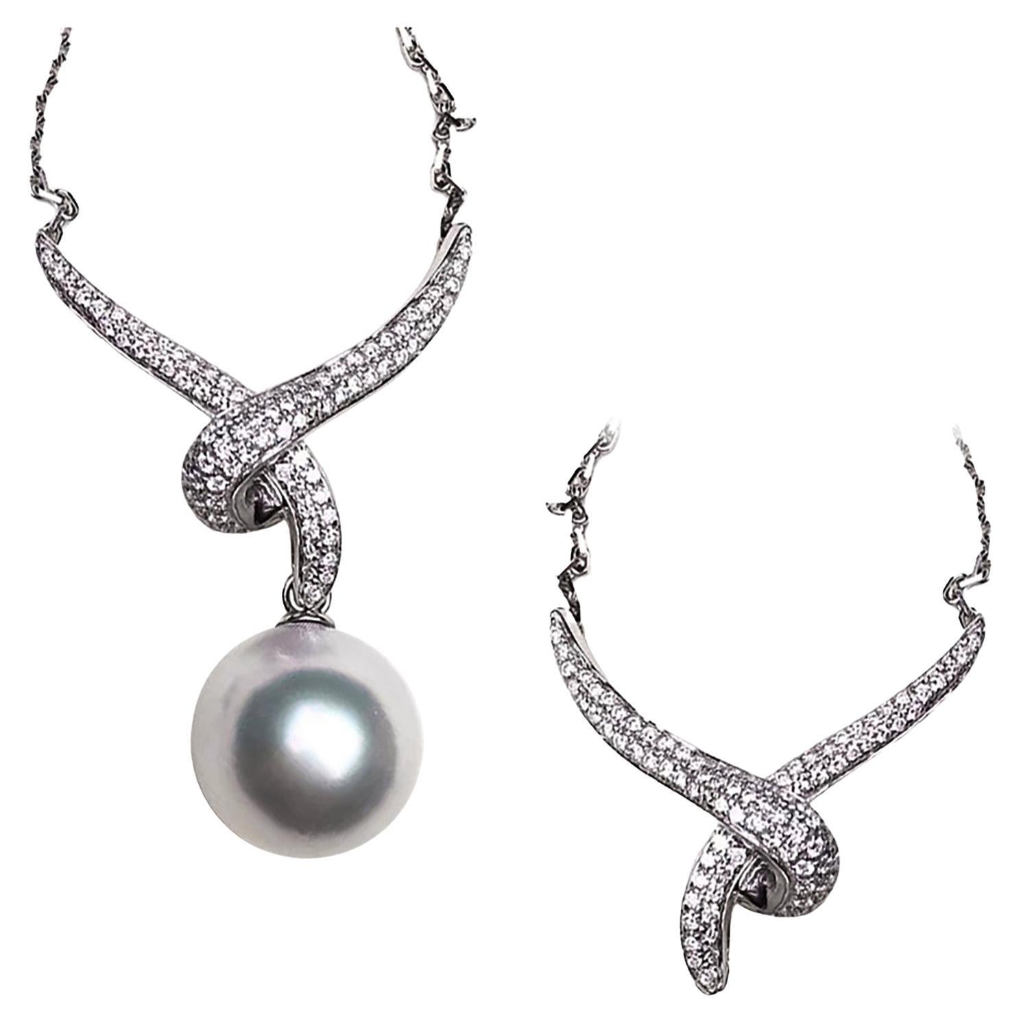 Arco di lucentezza】 Collana con ciondolo di perle dei mari del sud intrecciate Grace Aurora