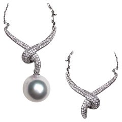 Arco di lucentezza】 Collana con ciondolo di perle dei mari del sud intrecciate Grace Aurora