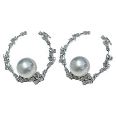 【Lustre Arc】Meteor Arc Aurora Perle des mers du Sud Diamant Boucles d'oreilles Gala