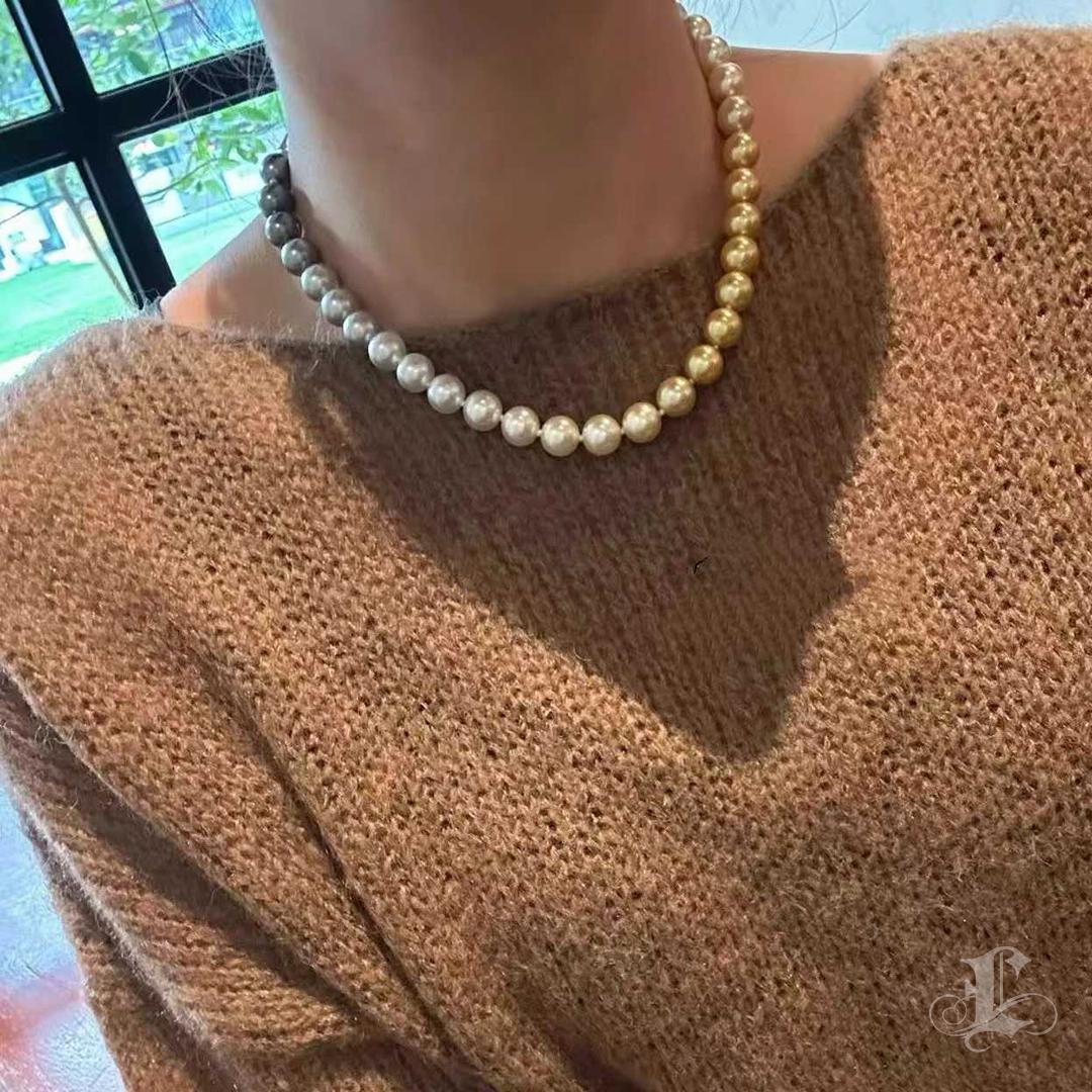 Uncut 【Lustre Arc】PSL Certified Shikisai Aurora Symphony Ombre Necklace For Sale