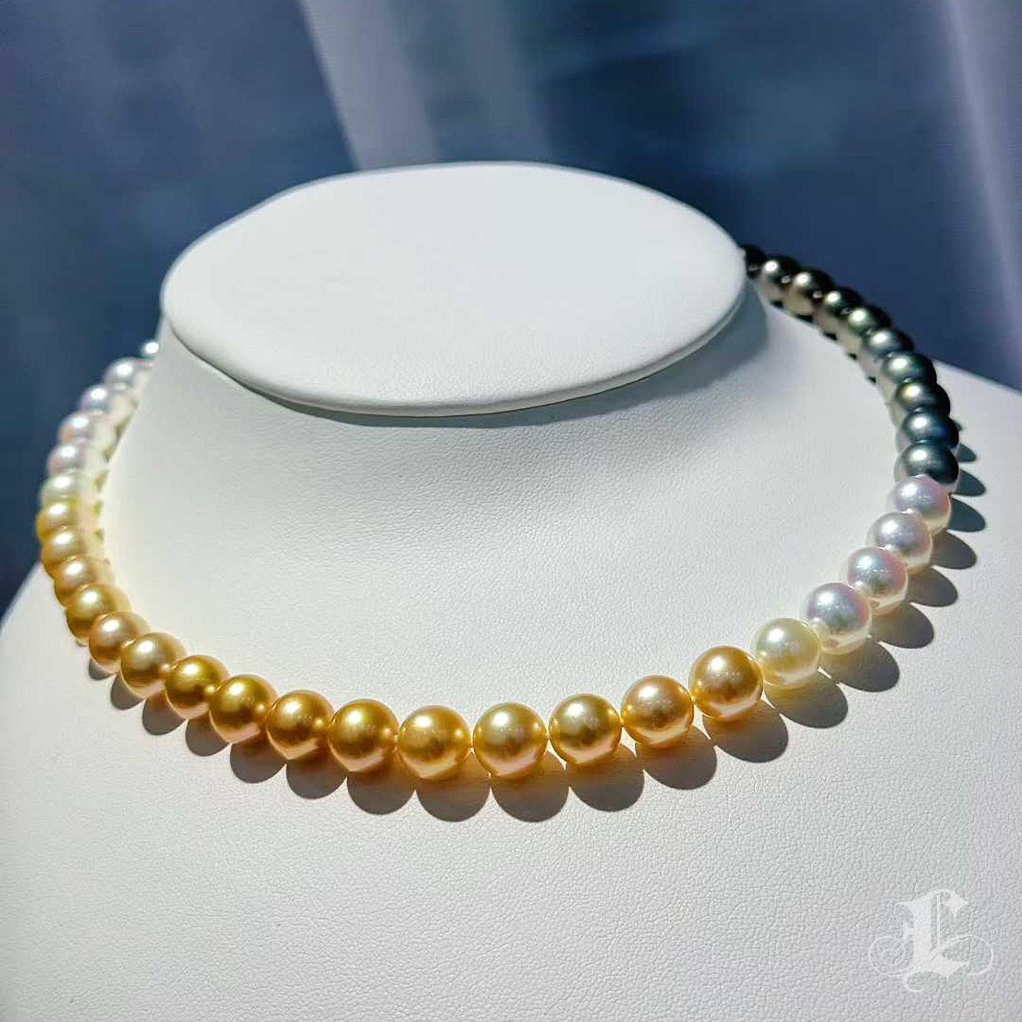 【Lustre Arc】PSL Certified Shikisai Aurora Symphony Ombre Necklace Pour femmes en vente