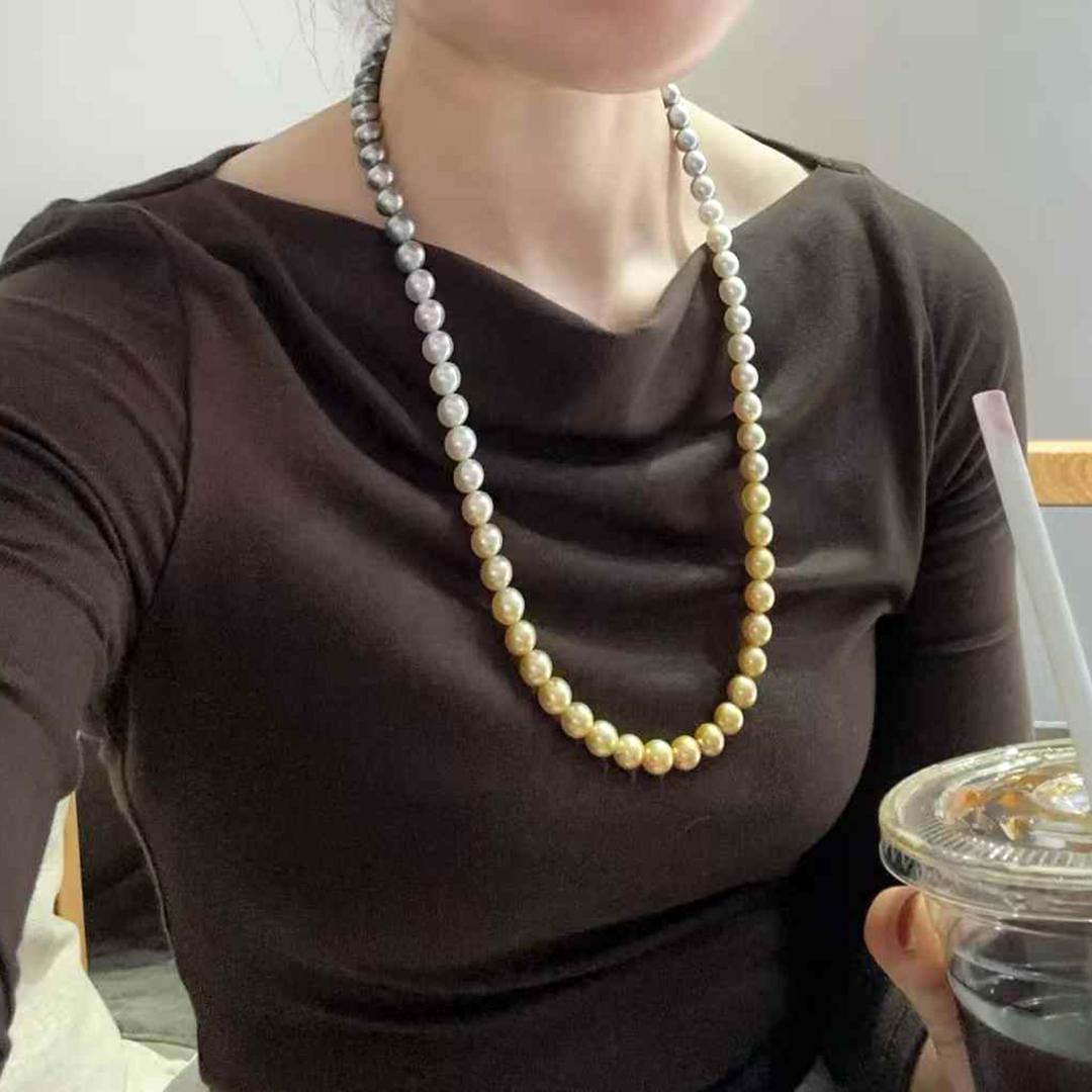 Uncut 【Lustre Arc】PSL Certified Shikisai Eternal Horizon Ombre Necklace For Sale