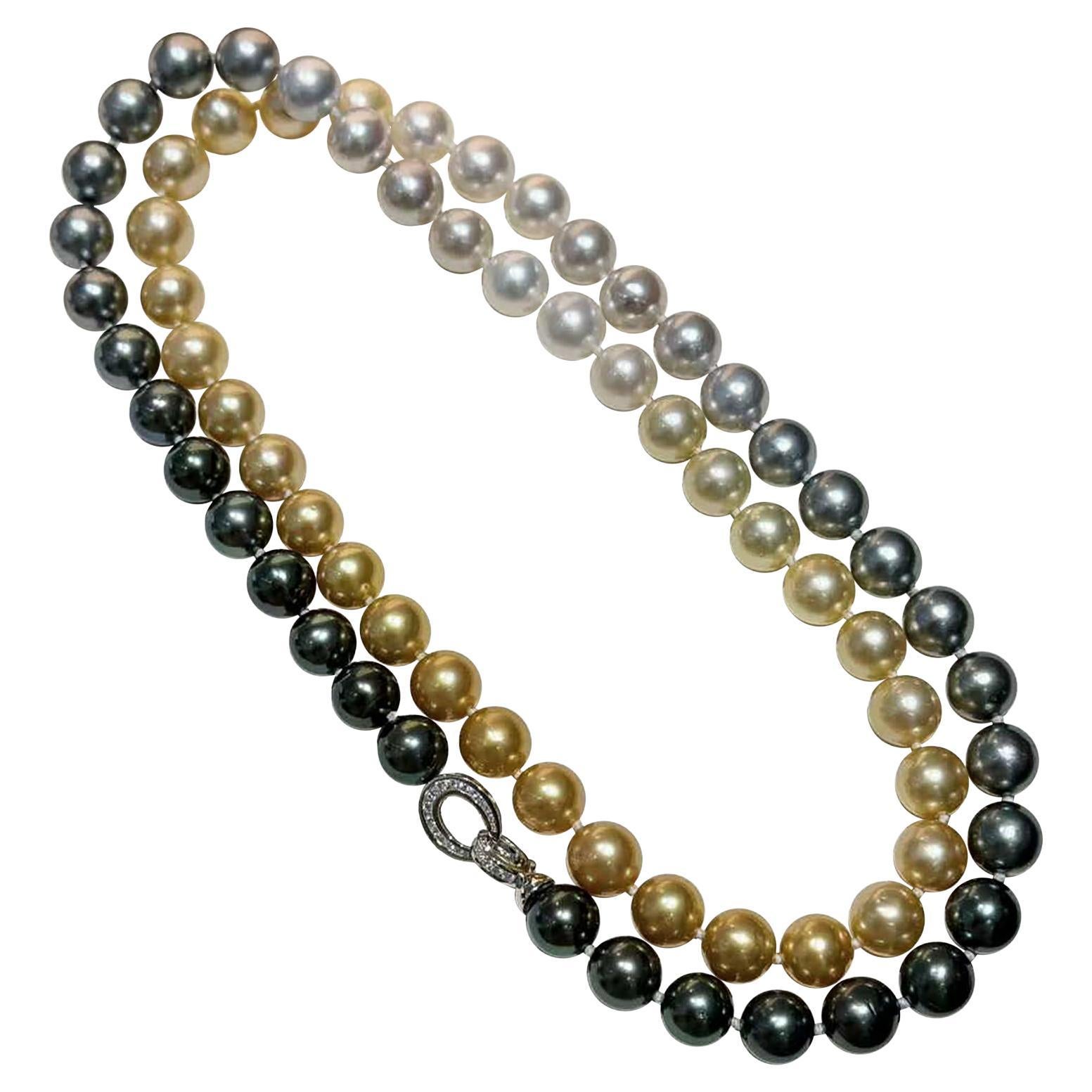 【Lustre Arc】PSL Certified Shikisai Multicolor Pearl Gradient Convertible Necklac