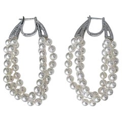 Orecchini di perle Akoya Baby Aurora a cascata di Trinità