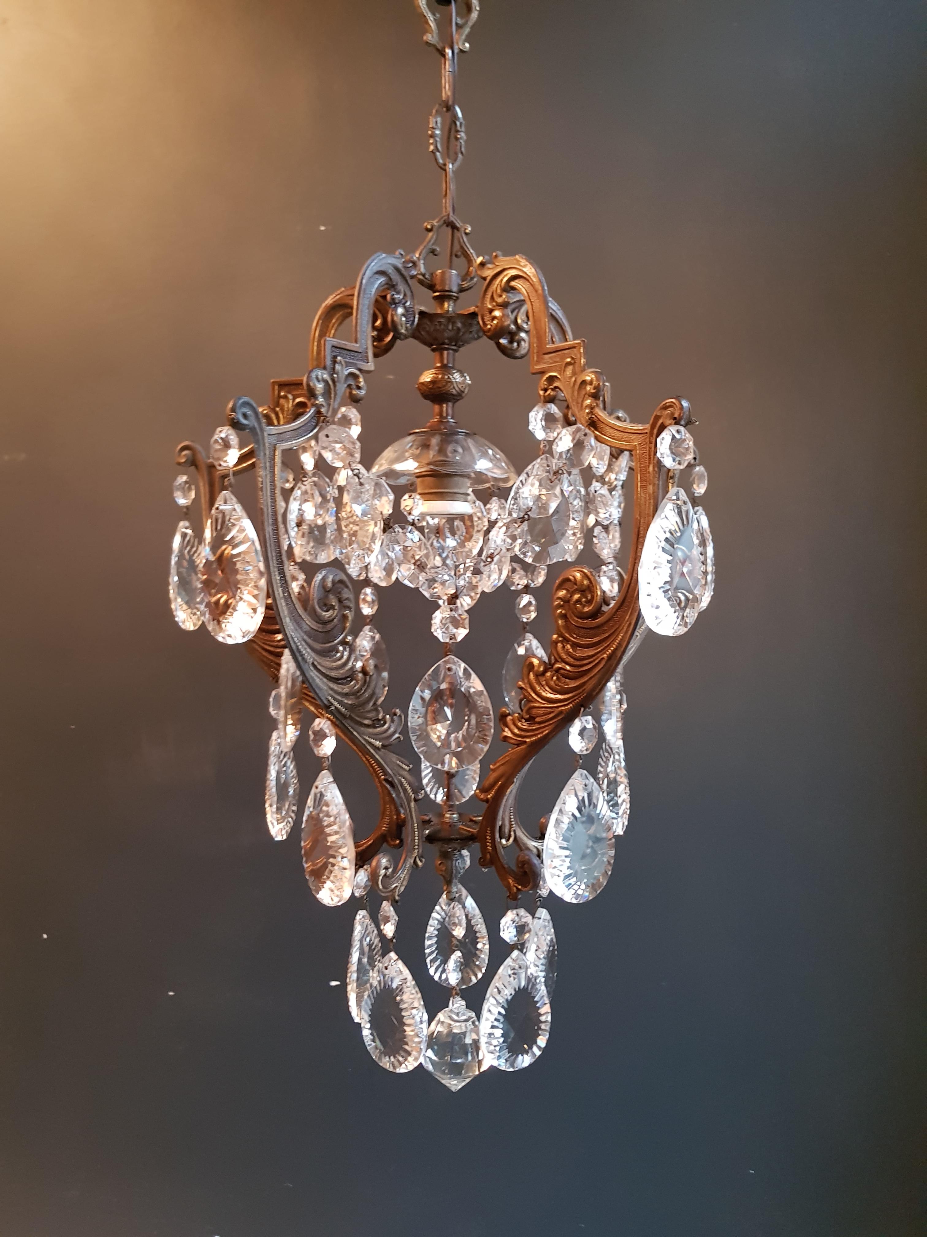 Baroque Lustré Cage Chandelier Crystal Ceiling Lamp Hall Lustre Antique Art Nouveau