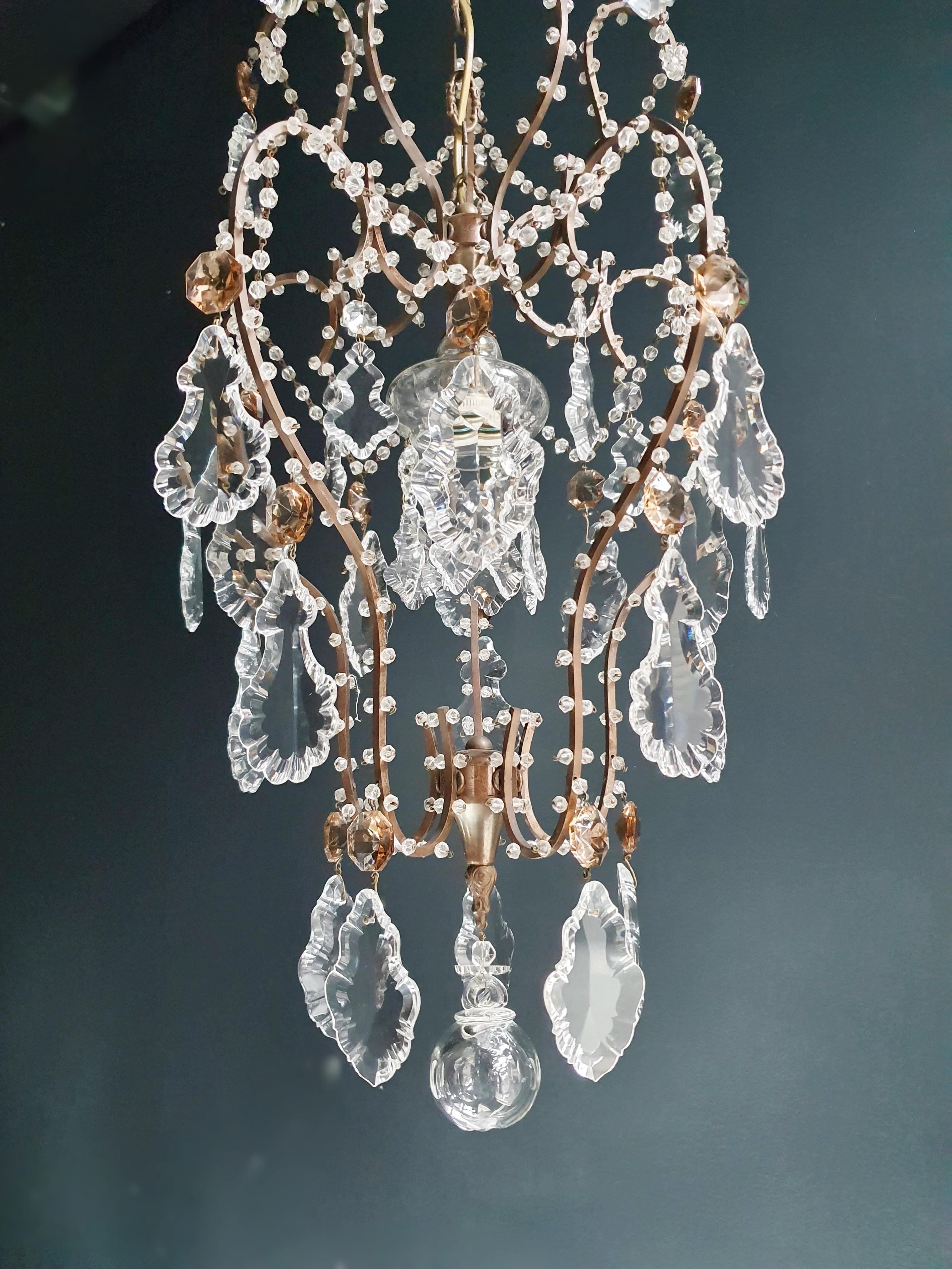 Baroque Lustré Cage Chandelier Crystal Ceiling Lamp Hall Lustre Antique Art Nouveau