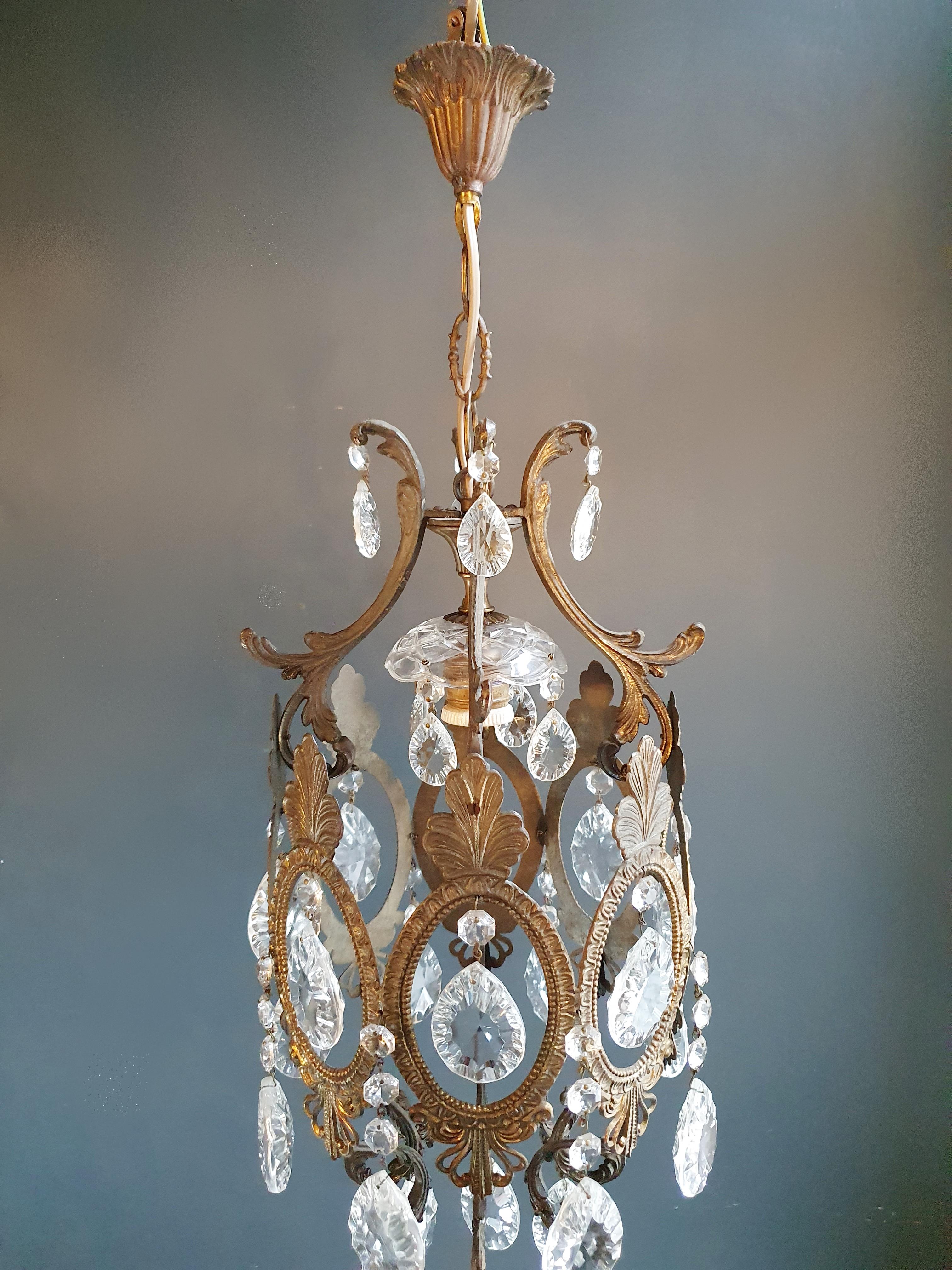 Baroque Lustré Cage Chandelier Crystal Ceiling Hall Antique Small
