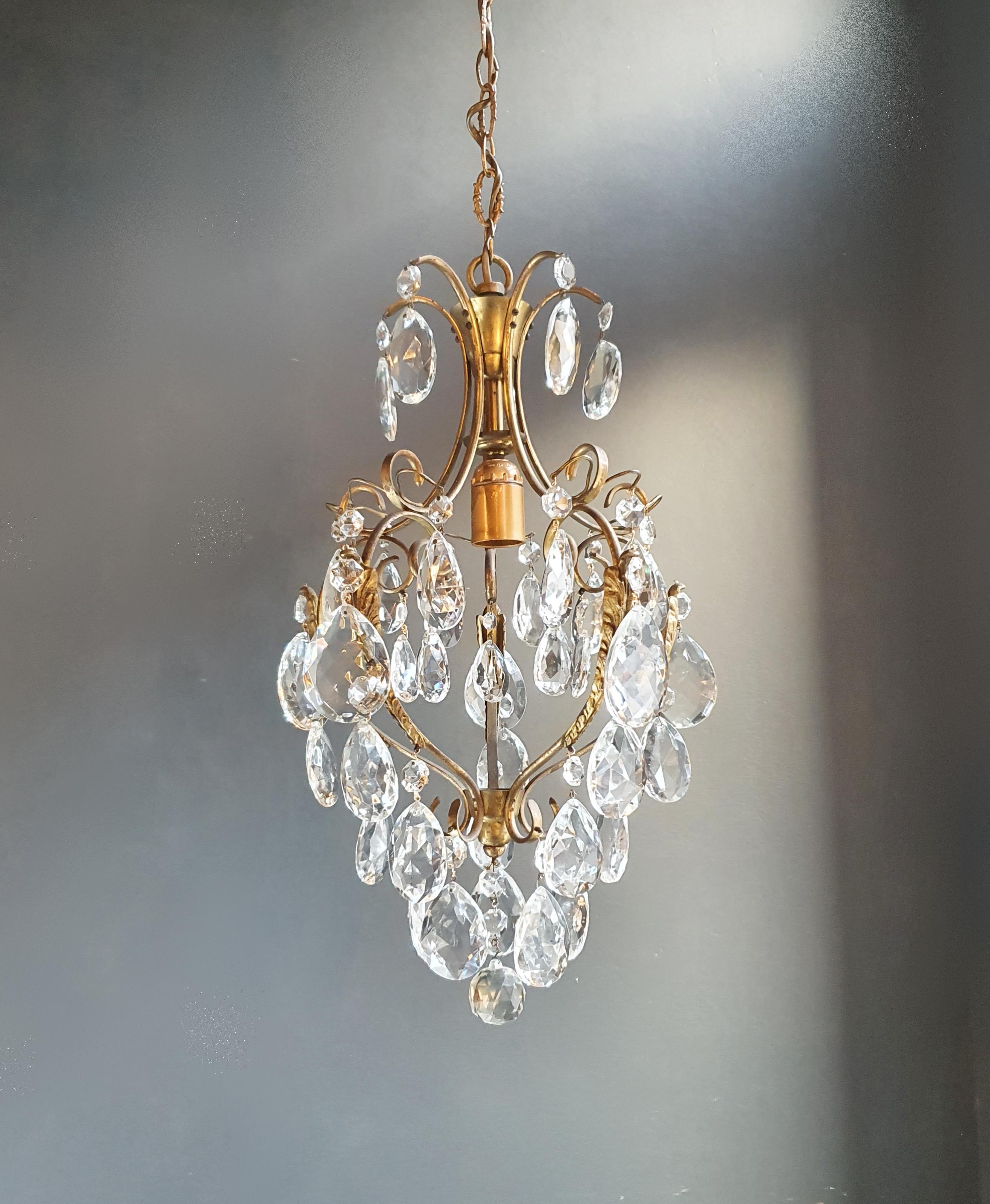 European Lustré Cage Chandelier Crystal Ceiling Lamp Hall Lustre Antique Art Nouveau