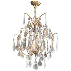 Lustré Cage Chandelier Crystal Ceiling Lamp Hall Antique small