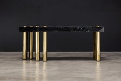 LUSTRE COFFEE TABLE - Nero Marquina Marble and Gold Powder Coated Metal