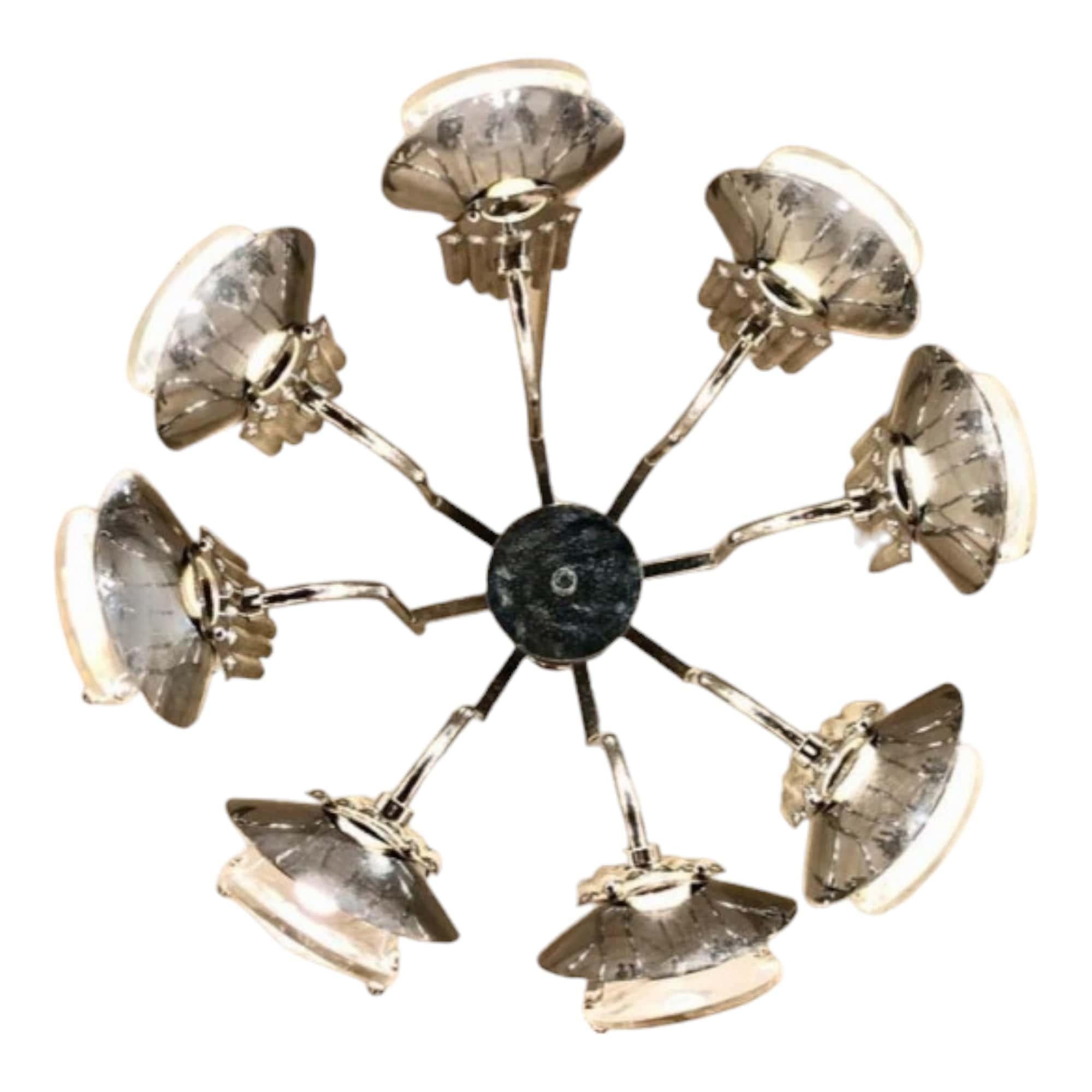 Metal Italian 20th Century by Oscar Torlasco Chandelier  For Sale