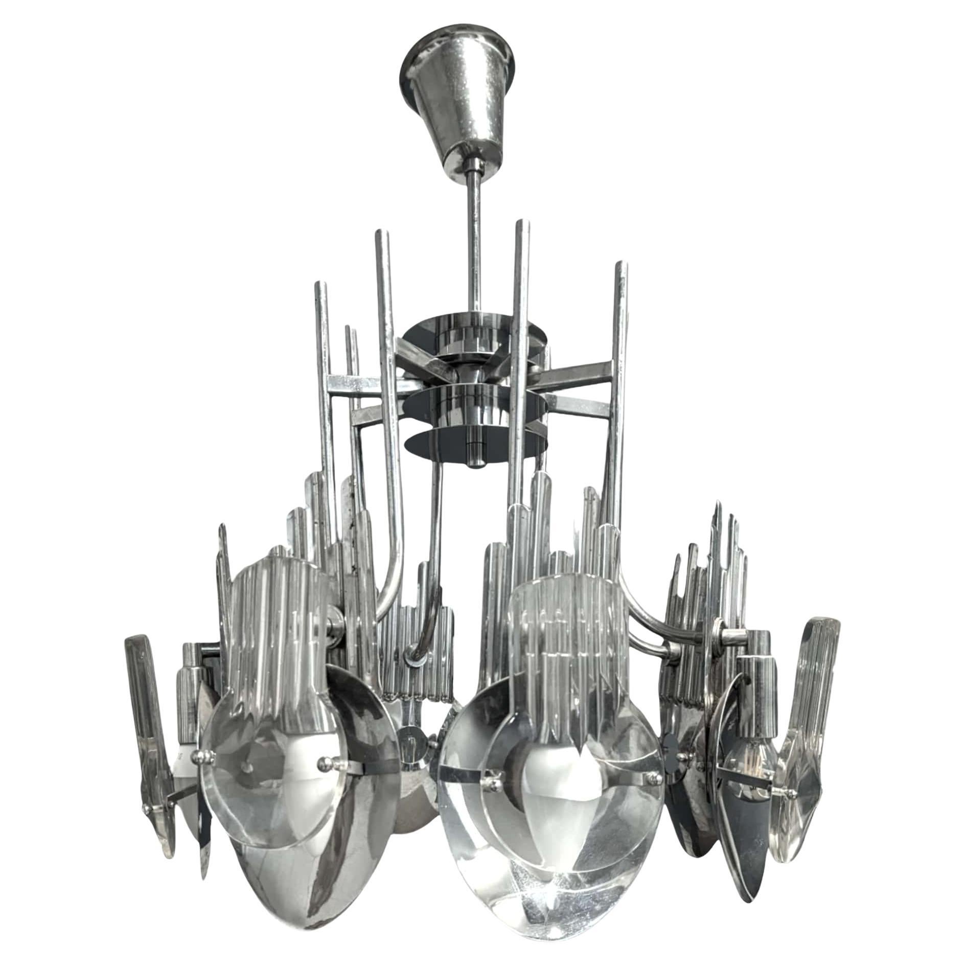 Italian 20th Century by Oscar Torlasco Chandelier  For Sale