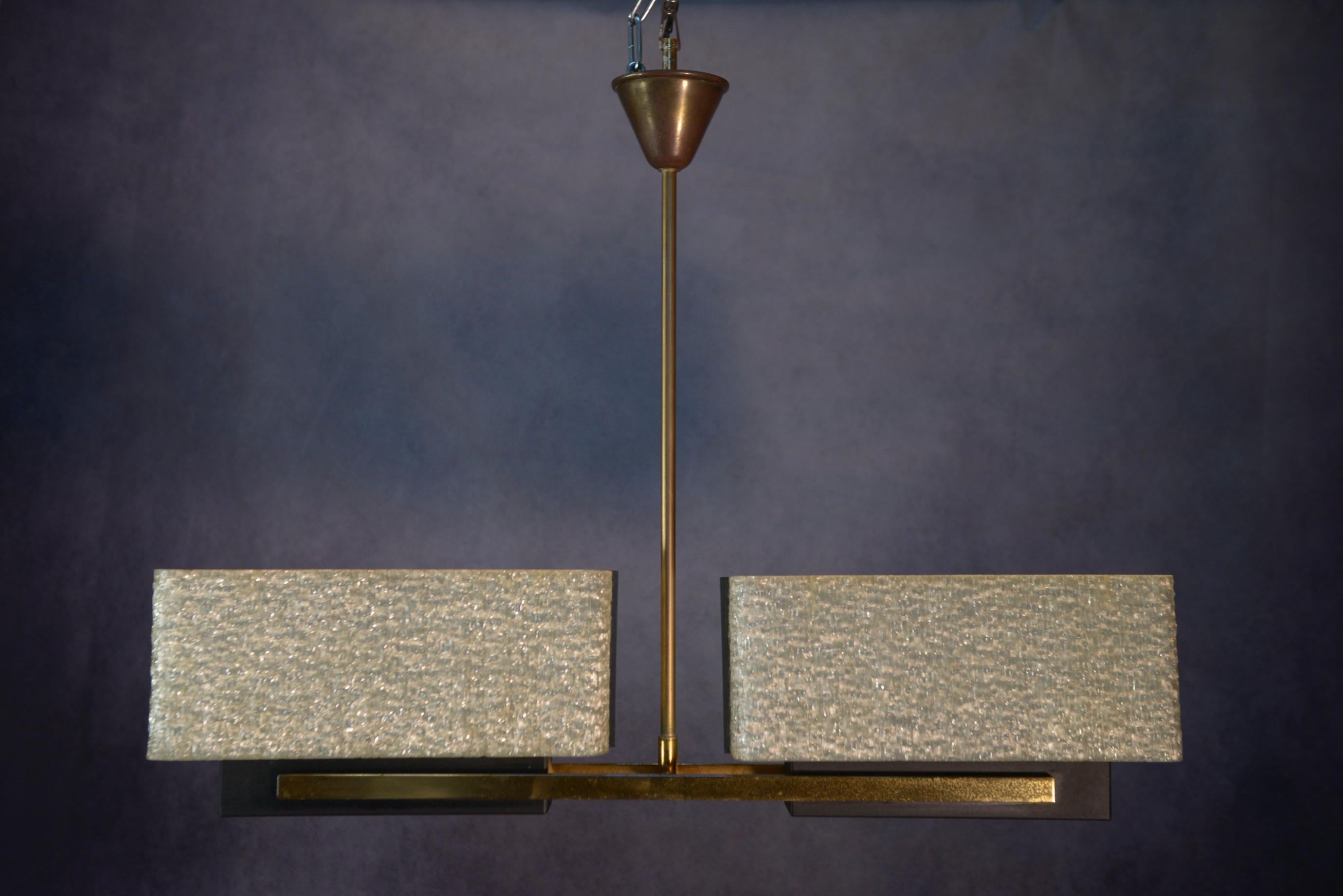 Lustre design modèle Paquebot de la Maison Arlus 1950s in vendita 1