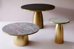 Bethan Gray Lustre Dhow Large Side Table White and Brass