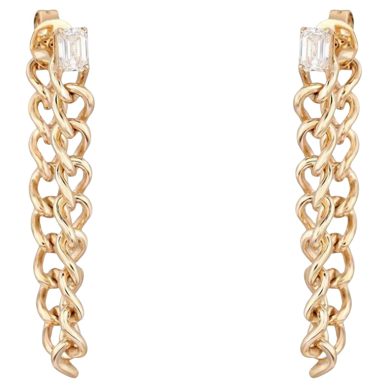 Lustre Diamond 14K (or 18k upon request) Yellow Gold Drops Earrings For Sale