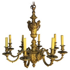 Antique Louis XIV Style Gilt Bronze Chandelier Model Inspired By André Charles Boulle