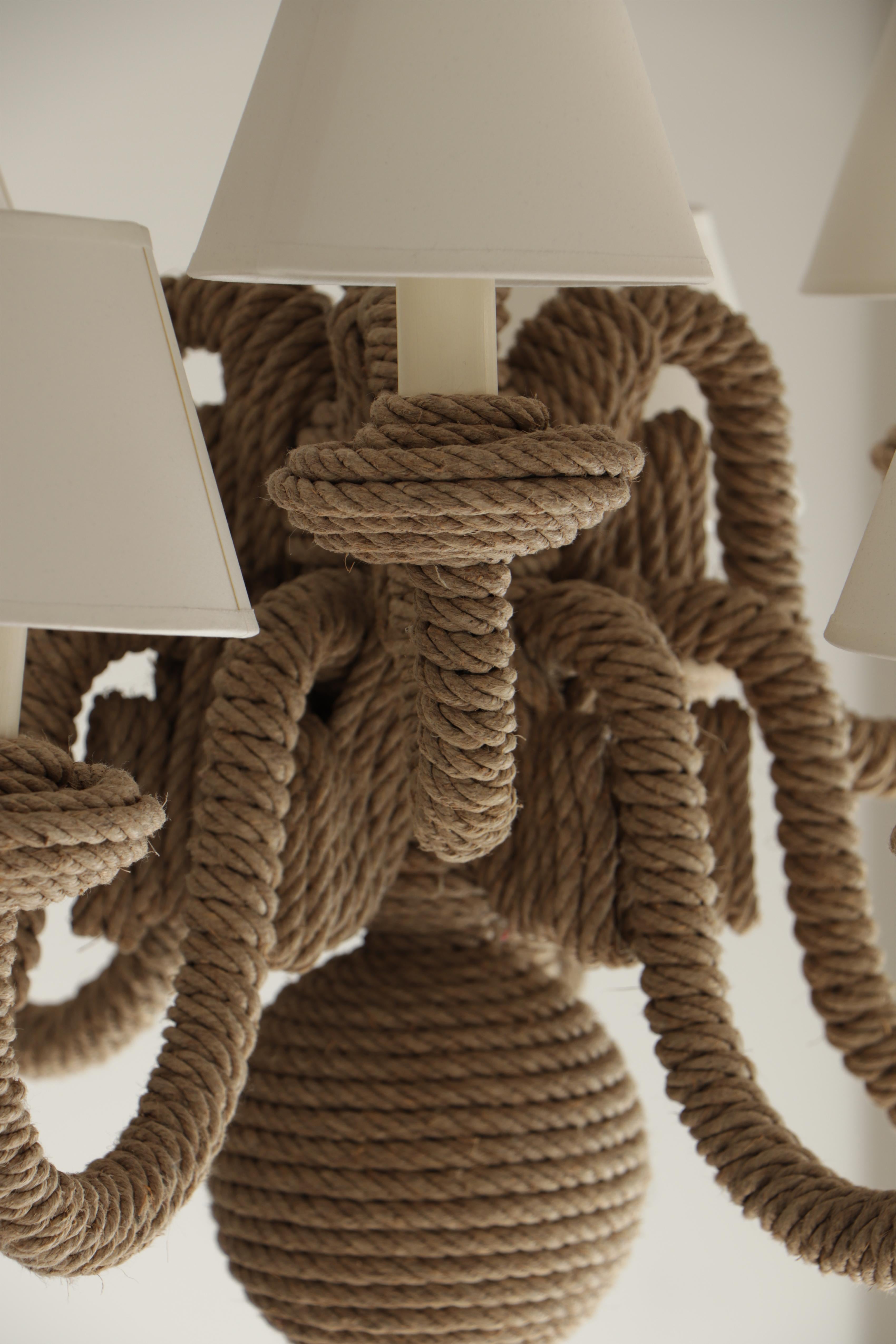 pottery barn rope chandelier