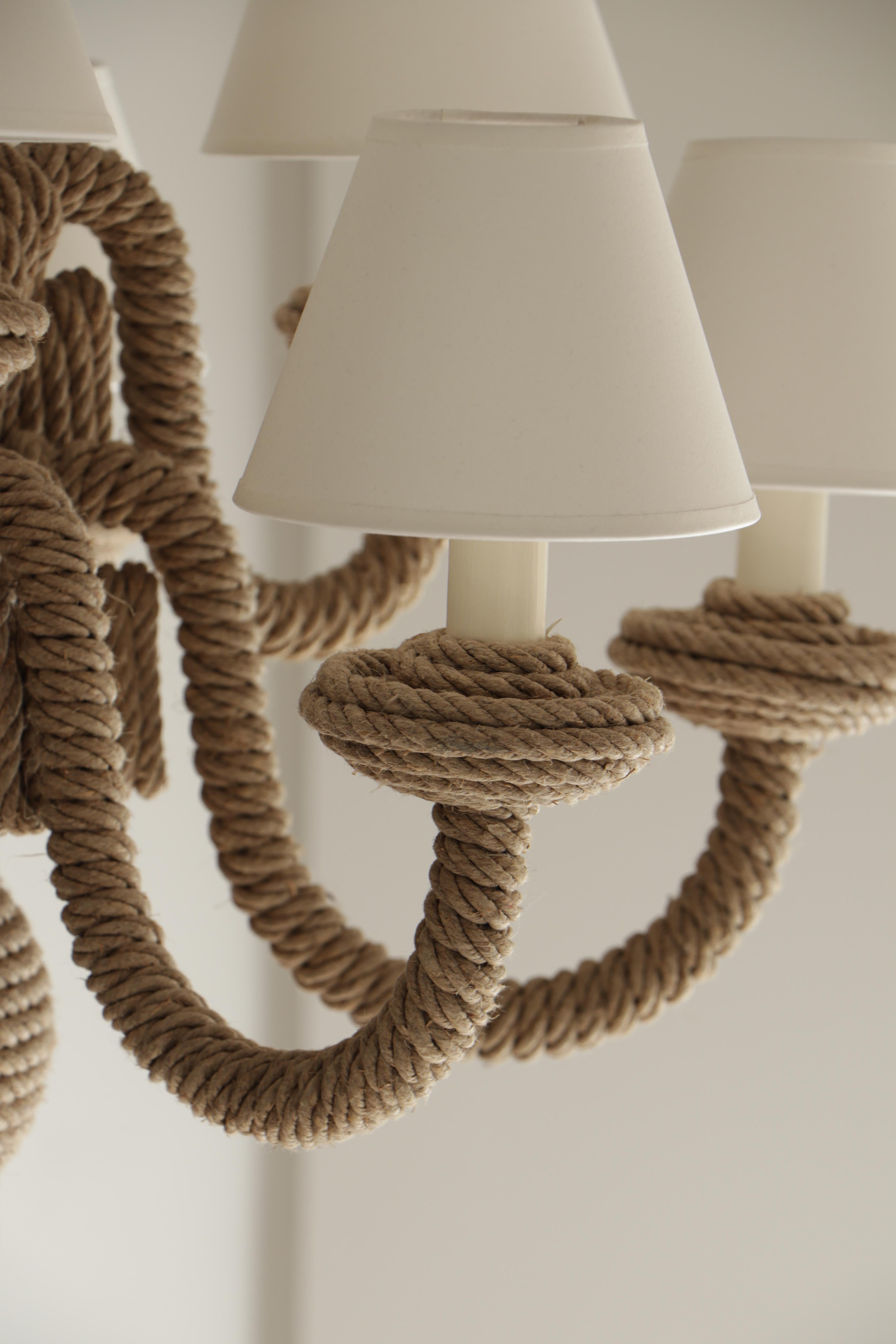 pottery barn rope chandelier