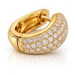 Lustre of London 1.75ct CZ Yellow Gold Sterling Silver Huggie Hoop Earrings