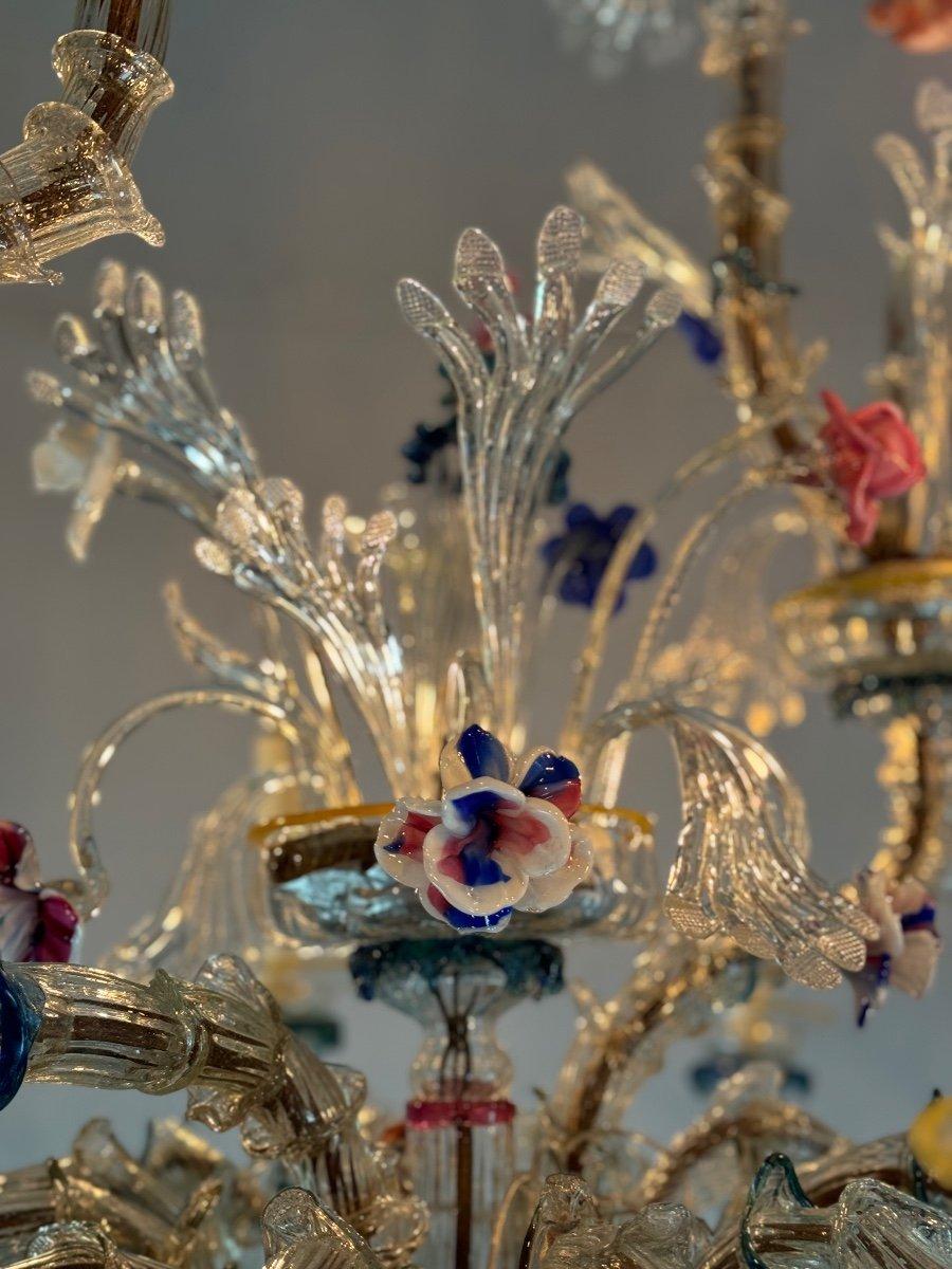 20th Century Lustre Rezzonico Gondole En Verre De Murano Multicolore Vers 1900 For Sale