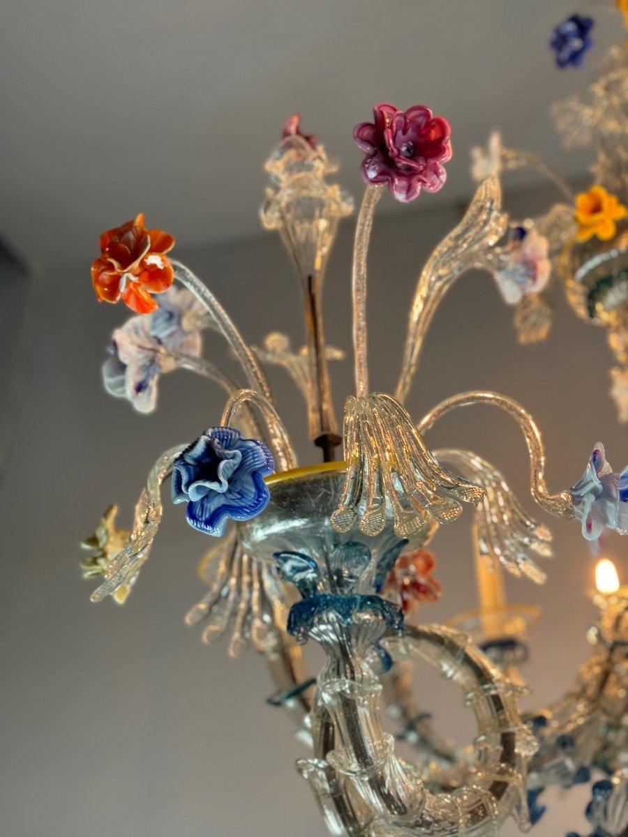 Lustre Rezzonico Gondole En Verre De Murano Multicolore Vers 1900 For Sale 2