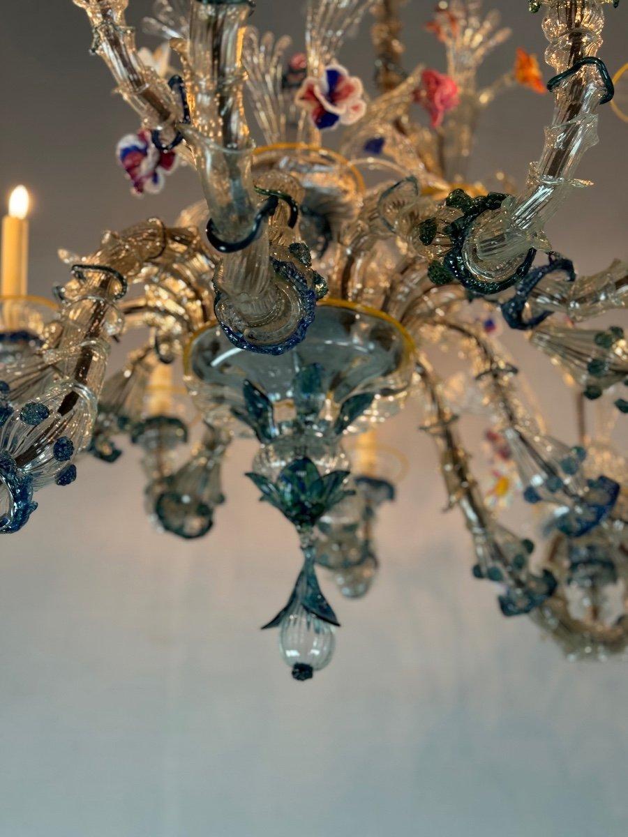 Lustre Rezzonico Gondole En Verre De Murano Multicolore Vers 1900 For Sale 3